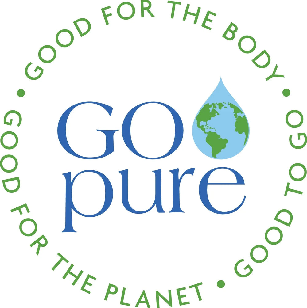 GOpure logo with water droplet and globe symbol