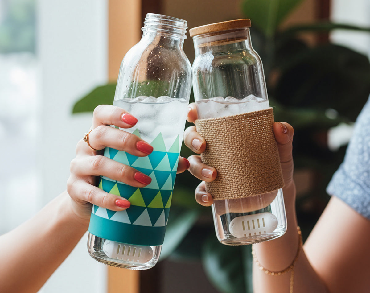 Reusable water bottles with GOpure Pods for everyday home and travel hydration