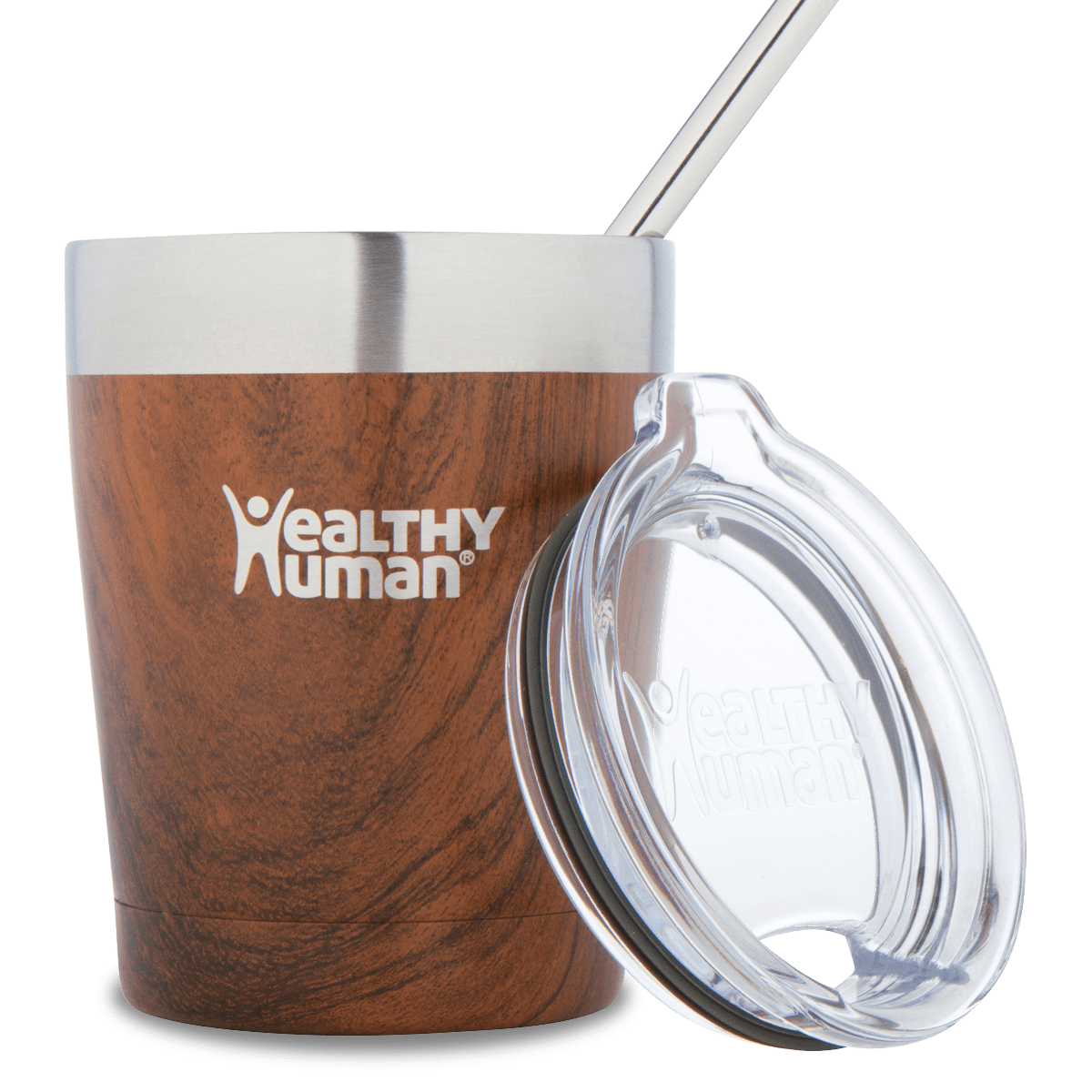 12oz Large Stainless Steel Tumbler & Straw - Healthy Human