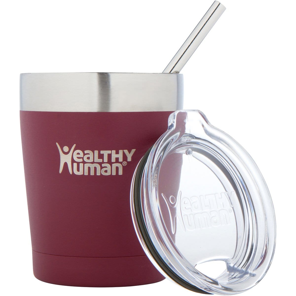 12oz Large Stainless Steel Tumbler & Straw - Healthy Human