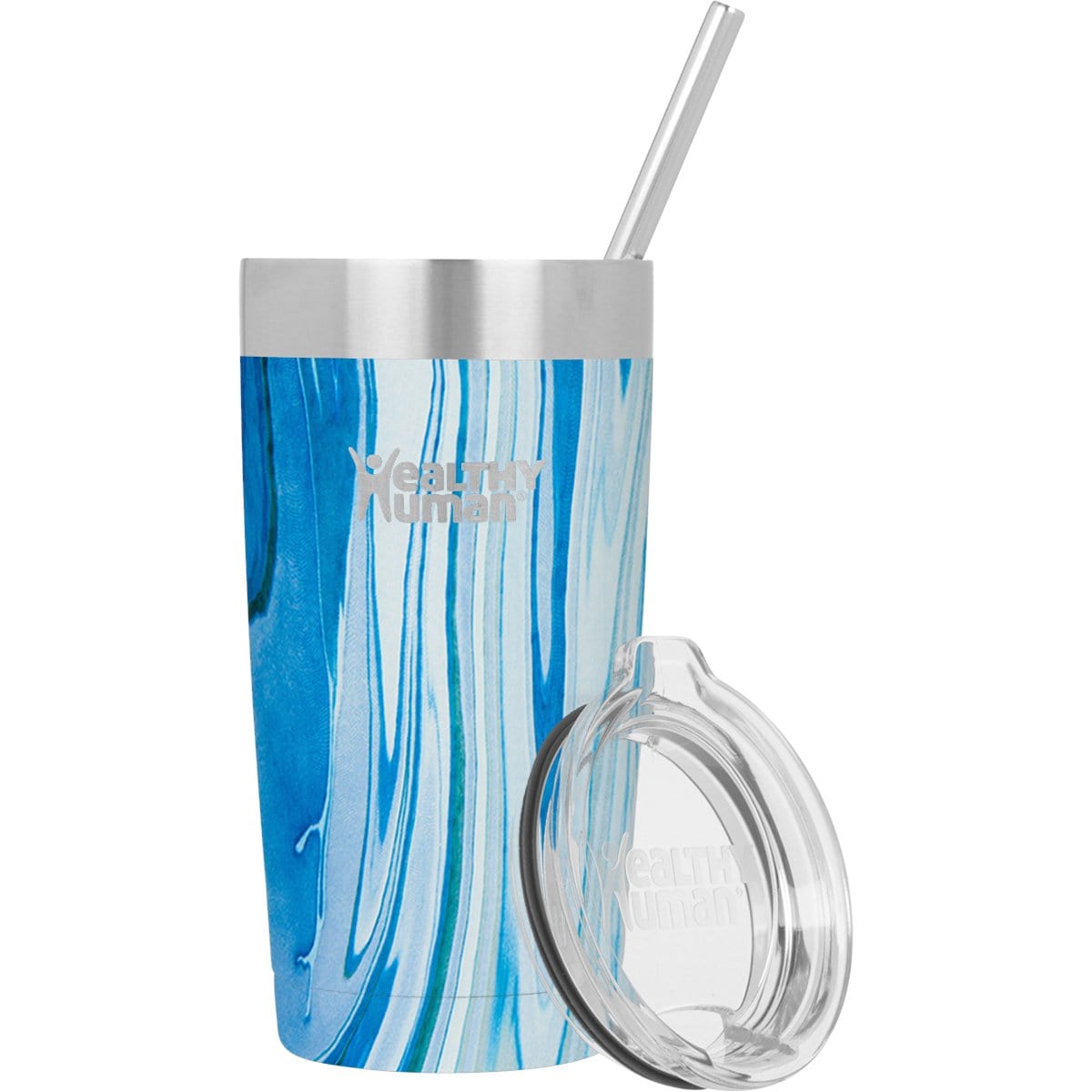 20oz Large Stainless Steel Tumbler & Straw - Healthy Human